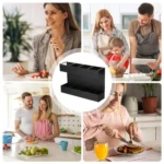 Four-grid Straw Cutlery Metal Storage Rack Kitchen Organizer without Soft Magnetic Sheet - Image 7