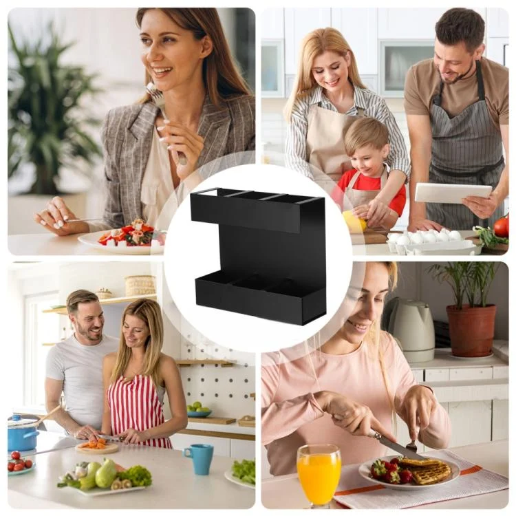 EDA0080616_B6.webp Three-grid Straw Cutlery Metal Storage Rack Kitchen Organizer - Image 7