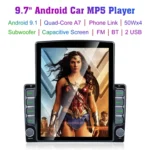 9.7 inch Vertical Screen 2.5D Glass Car Android Universal Player Navigator MP5 Integrated Machine Support Phone Link / GPS / FM / Steering Wheel Control, 1GB+32GB - Image 5