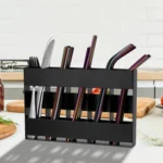 Five-grid Straw Cutlery Metal Storage Rack Kitchen Organizer - Image 5
