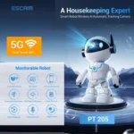ESCAM PT205 5G WiFi Smart Robot Wireless AI Automatic Tracking Camera, Two Way Audio / Night Nersion - Image 2