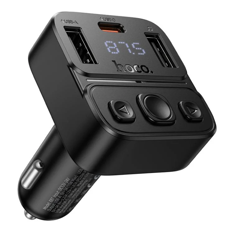 hoco E87 Delta 35W USB-A and USB-C Car BT FM Transmitter - Qty: 5 Units