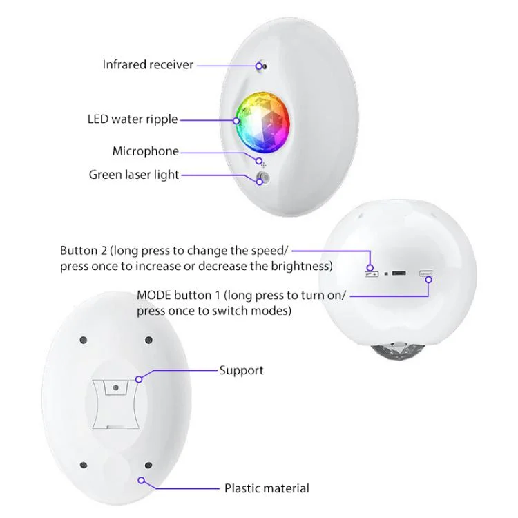 EDA008097801A_2.webp Remote Control Elliptical Starry Projection Lamp Atmosphere Light - Image 3