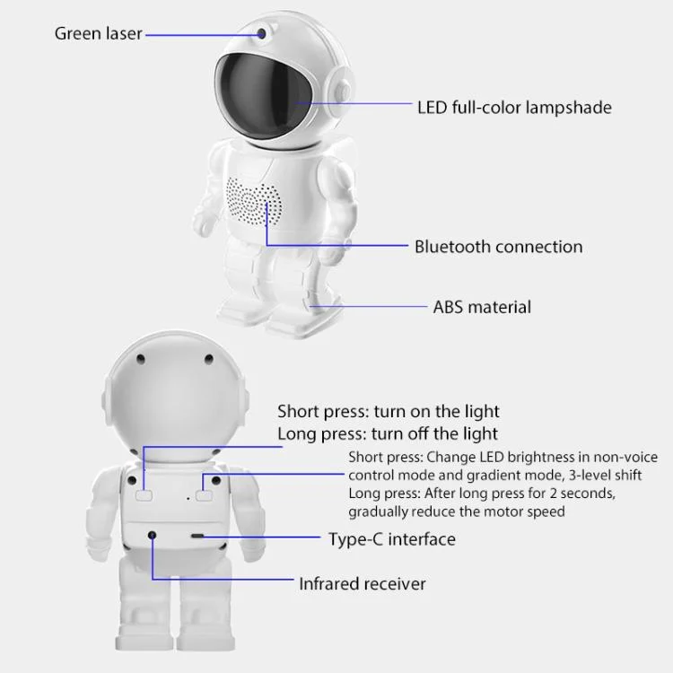 EDA008098101A_4.webp Astronaut Starry Projection Lamp Remote Control Laser Light - Image 5