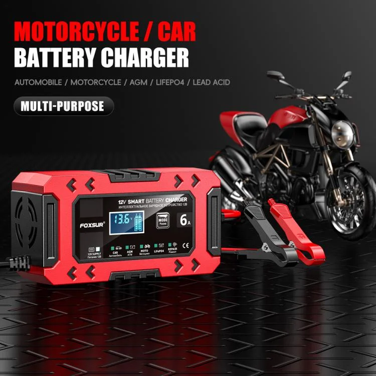 EDA008118401A_13.webp FOXSUR FBC1206F 12V 6A Car Motorcycle Battery Charger Smart Repair Multi-function Charger - Image 14