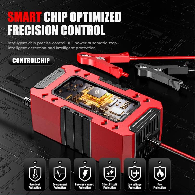 EDA008118401A_5.webp FOXSUR FBC1206F 12V 6A Car Motorcycle Battery Charger Smart Repair Multi-function Charger - Image 6