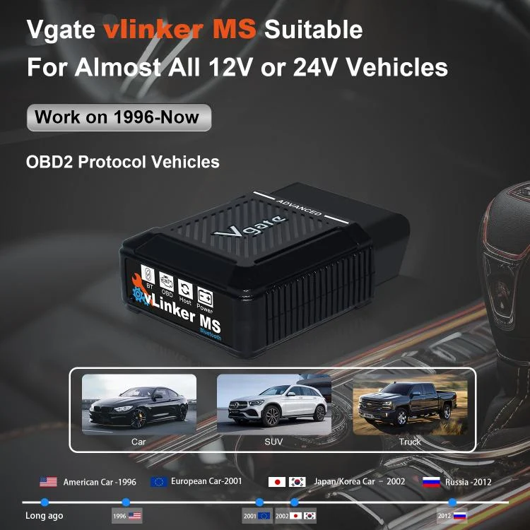 EDA008162801A_6.webp Vgate vLinker MS 12V / 24V Bluetooth Car OBD2 Scanner - Image 7