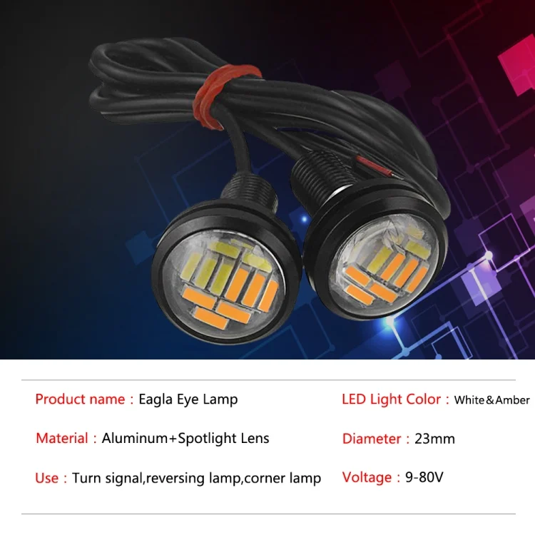 EDA00819601B_6.webp 10 PCS 23mm 12LEDs SMD-4014 DC9-80V Motorcycle Eagle Eye Light - Image 7