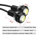10 PCS 18mm 1.5W DC9-80V Motorcycle Eagle Eye Light Double Lens - Image 3