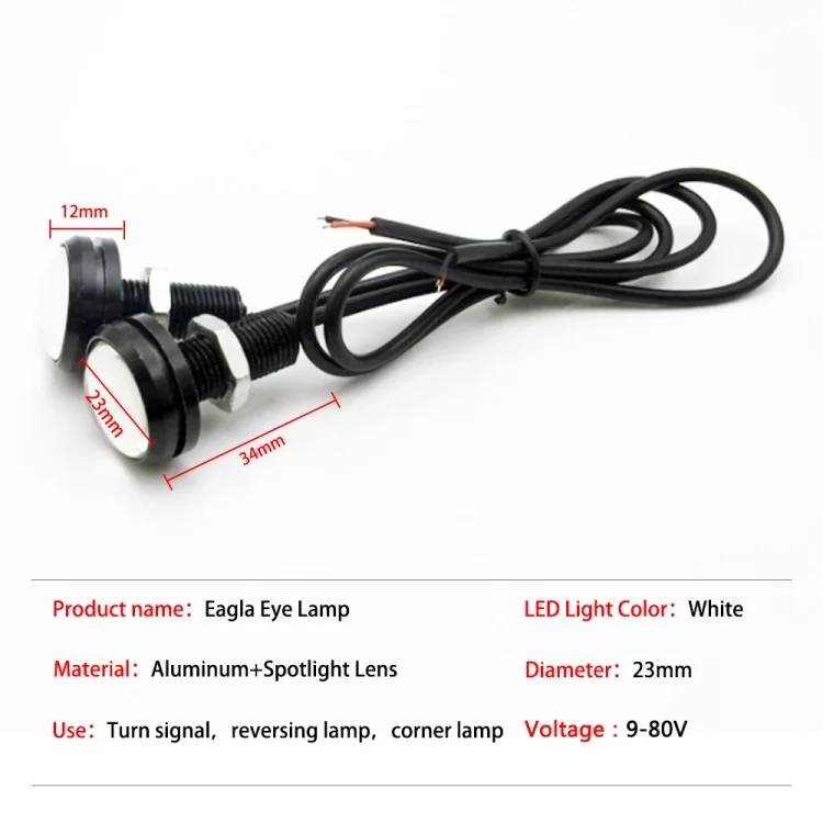EDA00820001B_2.webp 10 PCS 23mm 1.5W DC9-80V Motorcycle Eagle Eye Light Double Lens - Image 3