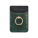 MUXMA Snake Texture RFID Mobile Phone Back Stick Card Bag with Ring - Image 2