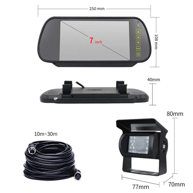 EDA008222601A_2.webp 7 inch IPS HD Screen AHD Touch Button Car Reversing Rearview Camera Monitor Kit - Image 3