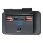 Car Modified 4-port Charger, with Voltmeter & Switch