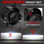 T14 2pcs/Pack 55W 3 inch High Power Dual Lens Fog Light Left and Right Mount Holder Style - Image 3