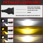 T14 2pcs/Pack 55W 3 inch High Power Dual Lens Fog Light Left and Right Mount Holder Style - Image 9