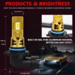 2pcs/Pack 35W 3000LM 6500K IP68 Waterproof Car LED Headlight Bulb - Image 8