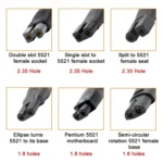 DC 5.5 x 2.1mm Female to Shaver Interface Charging Adapter Converter - Image 4