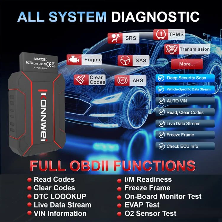 EDA008249001A_2.webp KONNWEI MAXOBD Full Car System Scanner OBD2 Diagnostic Tool Code Read - Image 3