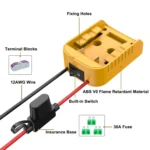 For DeWALT DCB Series 18V / 20V Lithium Battery DIY With Cable And Switch Adapter External Power Adapter Connector - Image 3