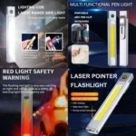 DXC-512 Multifunctional Pen Lamp Work Flashlight with Red Laser Light - Image 11