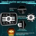 Y19 H4 7 inch Car Sun Style Square Modified Headlight for Jeep Wrangler - Image 2