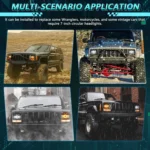 Y19 H4 7 inch Car Sun Style Square Modified Headlight for Jeep Wrangler - Image 6