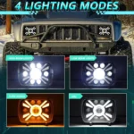 Y23 H4 7 inch Car Seven-bead Sun Style Square Modified Headlight for Jeep Wrangler - Image 3