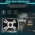 Y23 H4 7 inch Car Seven-bead Sun Style Square Modified Headlight for Jeep Wrangler - Image 5