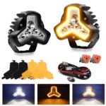 2pcs/Pack Car 80W High-power Matrix Triangle Cannon Work Light with Cable Set