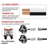 2pcs/Pack Car 80W High-power Matrix Triangle Cannon Work Light with Cable Set - Image 5