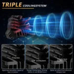 2pcs/Pack Car 80W High-power Matrix Triangle Cannon Work Light with Cable Set - Image 6