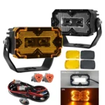 2pcs/Pack Car 70W High-power Matrix Eyes Work Light with Cable Set