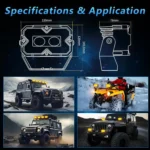 2pcs/Pack Car 70W High-power Matrix Eyes Work Light with Cable Set - Image 11