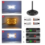2pcs/Pack Car 70W High-power Matrix Eyes Work Light with Cable Set - Image 6