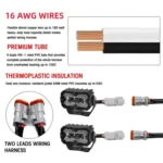 2pcs/Pack Car 70W High-power Matrix Eyes Work Light with Cable Set - Image 7