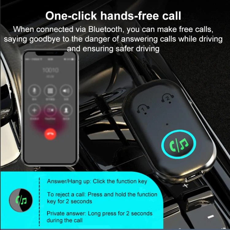 EDA008296201A_3.webp BR08T 2 in 1 Car Bluetooth AUX Receiver Transmitter Bluetooth Audio Adapter - Image 4