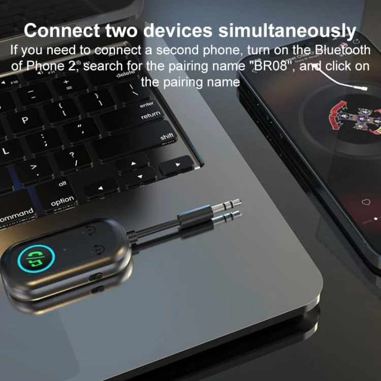 EDA008296201A_6.webp BR08T 2 in 1 Car Bluetooth AUX Receiver Transmitter Bluetooth Audio Adapter - Image 7