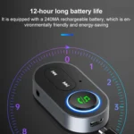 BR10 Car Bluetooth AUX Receiver Bluetooth Audio Adapter - Image 3