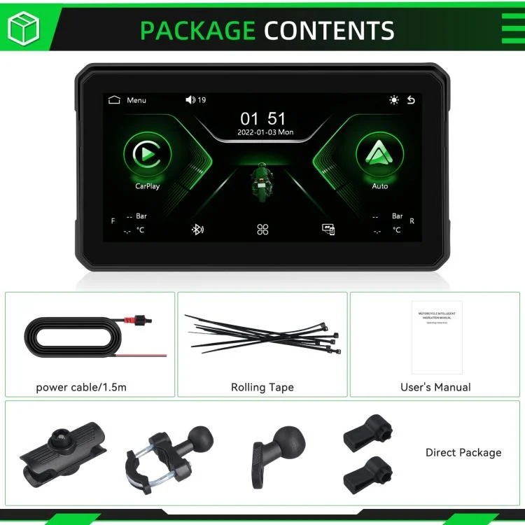 EDA008303201A_12.webp 6 inch Motorcycle Wireless CarPlay and Android Auto Display Screen Navigator - Image 13