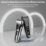 Full Body Washable LED Digital Display Reciprocating Electric Shaver - Image 2