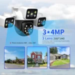 ESCAM PT223 3x4MP HD Motion Detection WiFi Three-screen PTZ IP Camera - Image 4