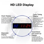 KYX--0015 1.5 inch 6-digit Cycle Interval Fitness Exercise Multi-function Timer - Image 6