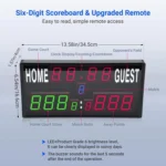 KYX--0030 13-digit LED Electronic Scoreboard Remote Control Multi-function Competition Timer - Image 4