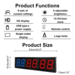 KYX--0040 4 inch 6-digit LED Sports Fitness Multi-function Timer - Image 4