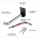 5/8 inch and 1/2 inch Car American Towing Hitch Metal Lock - Image 3