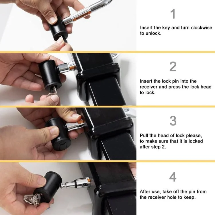 EDA008365001A_4.webp 5/8 inch and 1/2 inch Car American Towing Hitch Metal Lock - Image 5