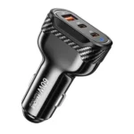 WK WP-C64 Carbon Fiber 60W Fast Car Charging Charger