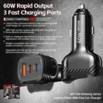 WK WP-C64 Carbon Fiber 60W Fast Car Charging Charger - Image 3