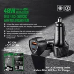 WK WP-C63 Carbon Fiber 48W Fast Car Charging Charger - Image 2