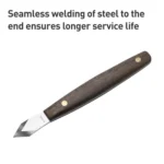 Dual-Edged Carbon Steel Bevel Blade Wooden Handle Wood Carving Knife with Protective Cover - Image 2